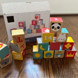 Petit Collage Eco-Friendly ABC Wooden Blocks, Set of 15